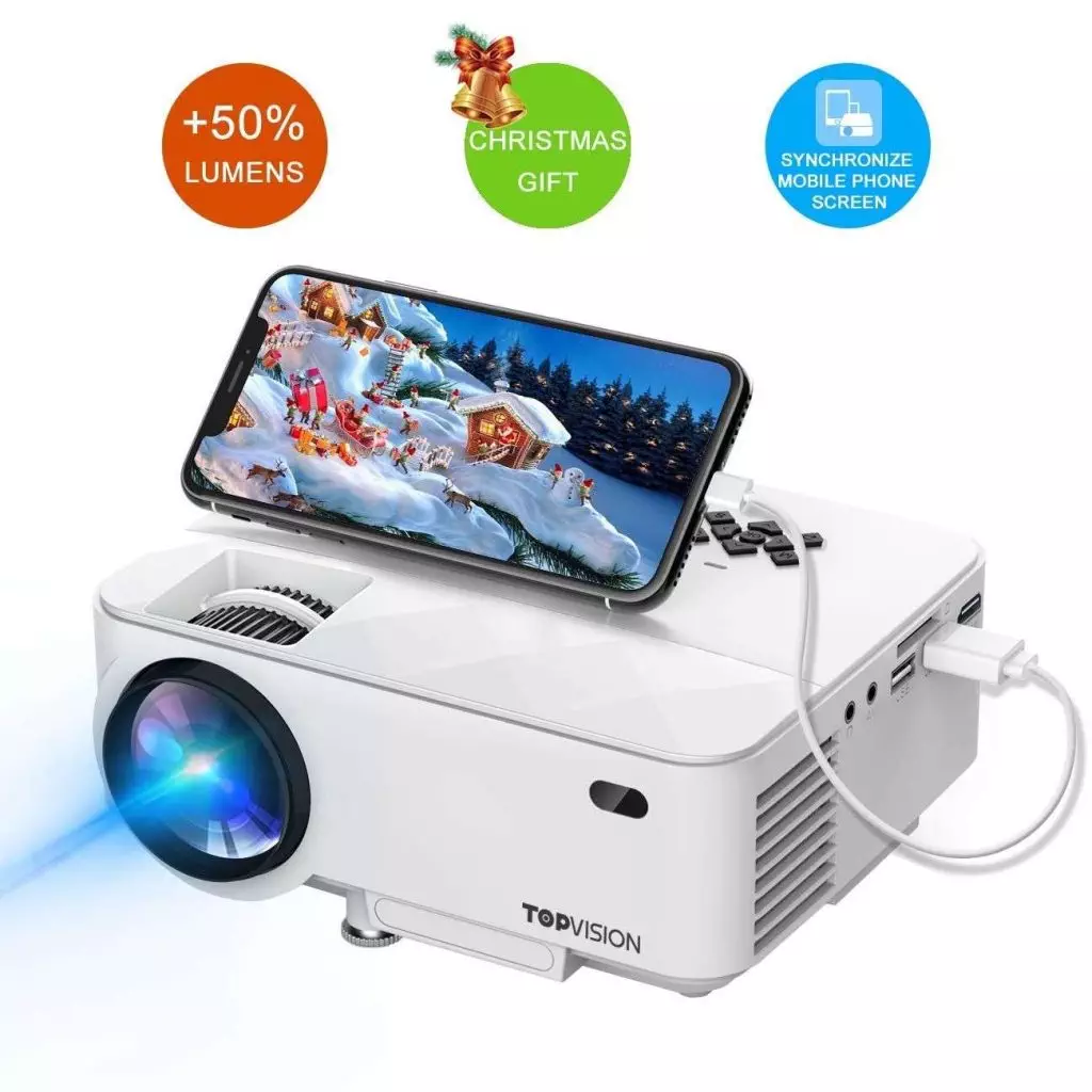 TOPVISION Mini Projector with Mirror Display