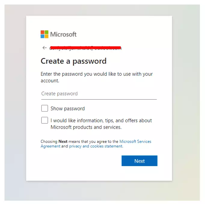 Create a Password in Outlook