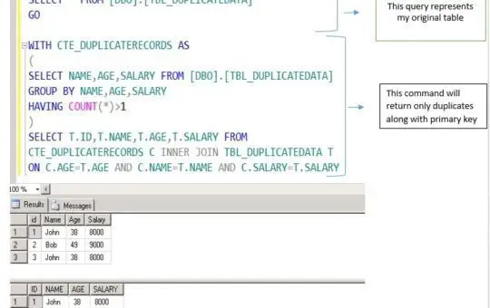 finding duplicates sql